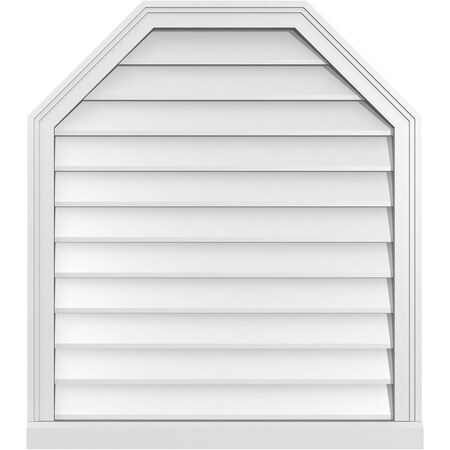 Ekena Millwork Octagonal Top Surface Mount PVC Gable Vent w/ 2"W x 2"P Brickmould Sill Frame, 30"W x 34"H GVPOT30X3403SN